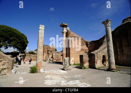 Italien, Rom, Ostia Antica, Thermalbad des Forums Stockfoto