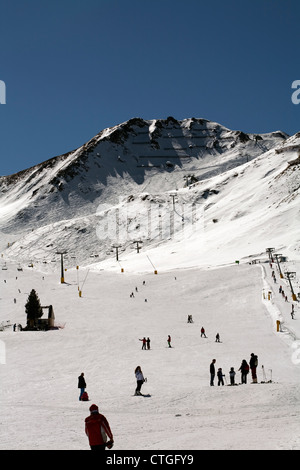 Skipisten im Alba bei Canazei Val Di Fassa Dolomiten Italien Stockfoto