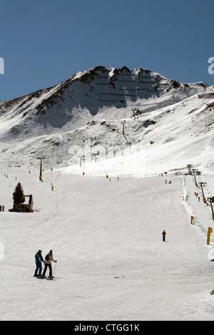 Skipisten im Alba bei Canazei Val Di Fassa Dolomiten Italien Stockfoto