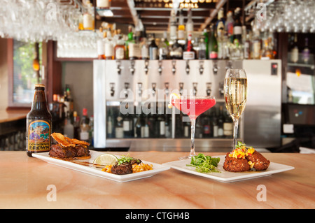 Eine Schneide American Restaurant, das erfindet Klassiker mit Stil und Flair. Stockfoto