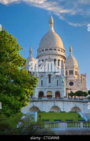 Am frühen Morgen unter Basilique du Sacre Coeur, Montmartre, Paris Frankreich Stockfoto