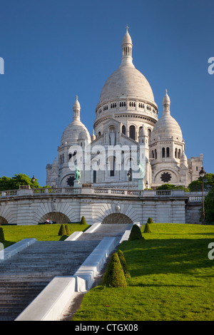 Am frühen Morgen unter Basilique du Sacre Coeur, Montmartre, Paris Frankreich Stockfoto