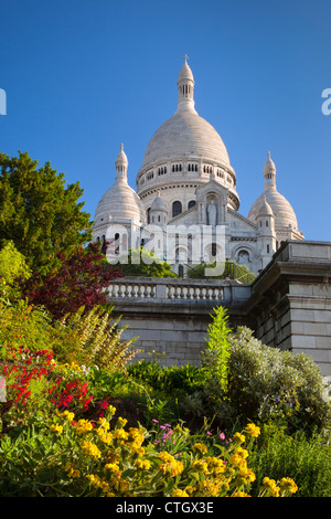 Am frühen Morgen unter Basilique du Sacre Coeur, Montmartre, Paris Frankreich Stockfoto