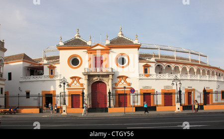 Spanien, Andalusien, Sevilla, Plaza de Toros la Maestranza Stierkampfarena, Stockfoto