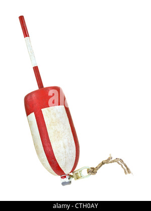 Alte rote und weiße Hummer Boje Stockfoto