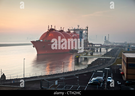 Der Niederlande, Rotterdam, Port. Norwegischen Tanker Transport von Liquid Natural Gas (LNG). Stockfoto