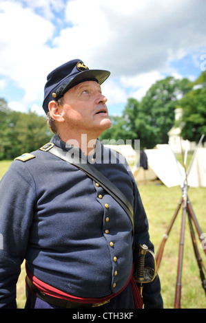 Alten Bethpage, New York, USA - 21. Juli 2012: WILLIAM (BILL) CARMAN von Wantagh, NY, dessen Ur-Großvater, John Carman, Mem wurde Stockfoto