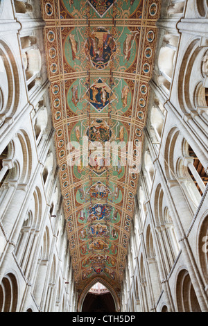 England, Cambridgeshire, Ely, Ely Cathedral, das Kirchenschiff Decke Darstellung der Vorfahren von Jesus Stockfoto