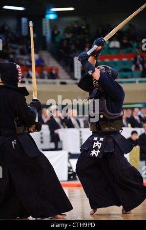 Teilnehmer an der 59. Alle kendo Meisterschaft, Budokan, Tokyo, Japan Stockfoto