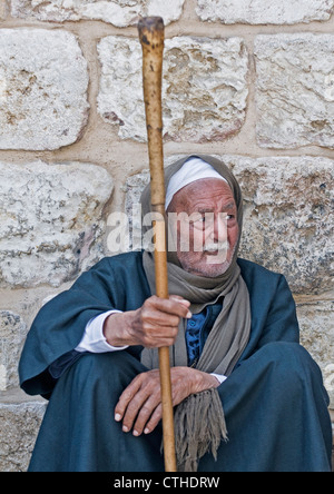 Ägyptische Kopten Pilger besuchen die Kirche des Heiligen Grabes in Jerusalem Israel während Ostern Stockfoto