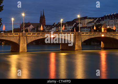 Mittlere Brücke, Basel, Schweiz Stockfoto