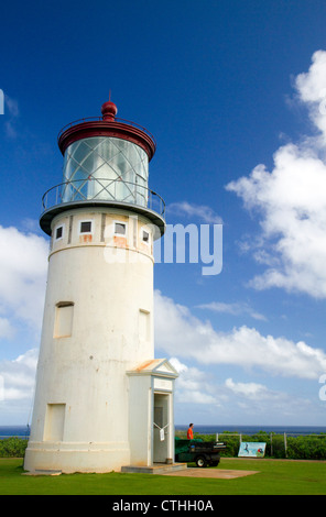 Kilauea Lighthouse befindet sich am Kilauea Point auf der Insel Kauai, Hawaii, USA. Stockfoto