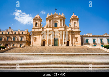 der Dom im späten Barockstil Stadt Noto, Sizilien, Italien Stockfoto