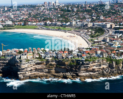 Bondi Beach aus der Luft. Stockfoto