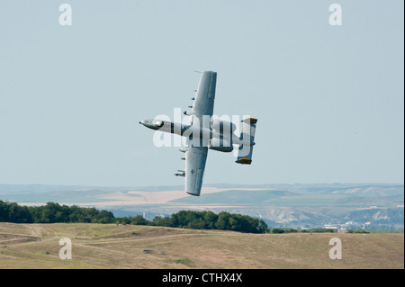 Ein 81st Fighter Squadron A-10 Thunderbolt II Pilot führt hier am 20. Juli während der Dacian Thunder, einer Partnerschaftsbauübung, Straffes in niedriger Höhe auf einem Feld aus. Dacian Thunder ist eine einmonatige Übung, bei der die US-Luftwaffe, die rumänische Luftwaffe, das US-Marine Corps und die Royal Air Force Techniken, Taktiken und Verfahren austauschen, um die Koalition und die gemeinsamen Fähigkeiten zu stärken. Stockfoto