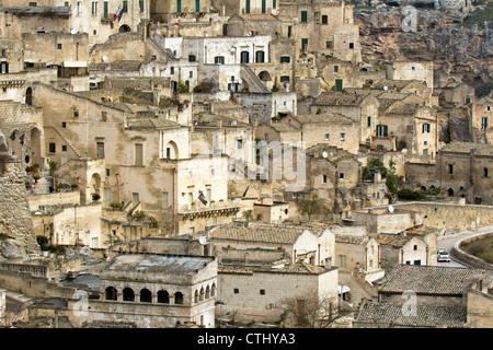 Höhle Wohnungen Sassi di Matera in Sasso Barisano, UNESCO-Weltkulturerbe, Matera, Italien, Europa Stockfoto