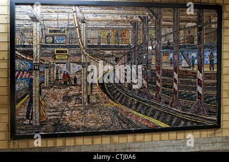 Mosaik der New Yorker U-Bahn, Edith Kramer, USA Stockfoto