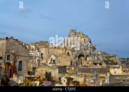 Höhle Wohnungen Sassi di Matera in Sasso Barisano, UNESCO-Weltkulturerbe, Matera, Italien, Europa Stockfoto