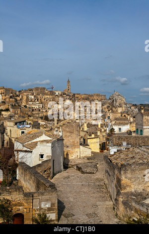 Höhle Wohnungen Sassi di Matera in Sasso Barisano, UNESCO-Weltkulturerbe, Matera, Italien, Europa Stockfoto