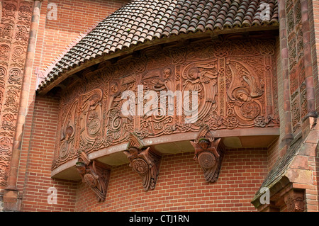 Detail des Watts Friedhofskapelle, Compton, Guildford, Surrey, Vereinigtes Königreich Stockfoto