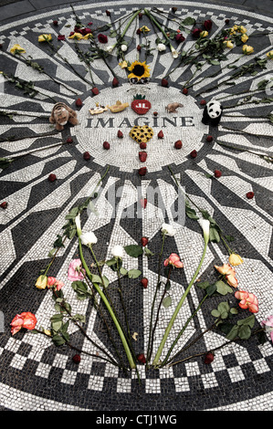 Strawberry Fields Denkmal für John Lennon, Central Park, New York Stockfoto