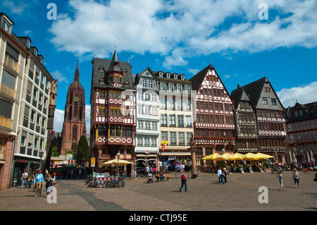 Römerberg quadratischer historischer Stadtkern der Altstadt Frankfurt Am Main Bundesstaat Hessen Deutschland Europa Stockfoto