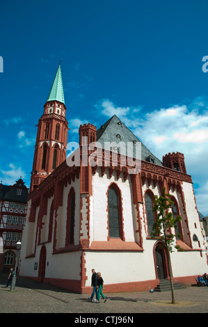 Alte Nikolaikirche die alte St.-Nikolaus-Kirche am Römerberg quadratischer historischer Stadtkern der Altstadt Frankfurt Am Main Bundesstaat Hessen Deutschland Stockfoto