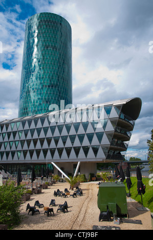 Westhafen tower (2003) Westhafen westlichen Hafengebiet Frankfurt Am Main Bundesstaat Hessen Deutschland Europa Stockfoto