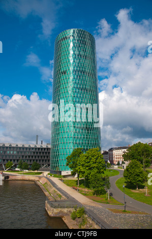 Westhafen tower (2003) Westhafen der westlichen Hafengebiet und zentrale Frankfurt Am Main Hessen Deutschland Europa Stockfoto