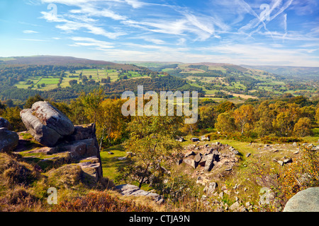 Das Derwent Valley aus der Überraschung im Peak District National Park Derbyshire England UK Stockfoto