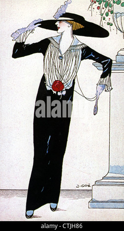 FRANZÖSISCHE Mode-DESIGN von Journal des Dames et des Modes 1912 Stockfoto