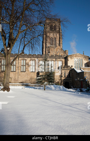 Kathedrale von Durham im winter Stockfoto