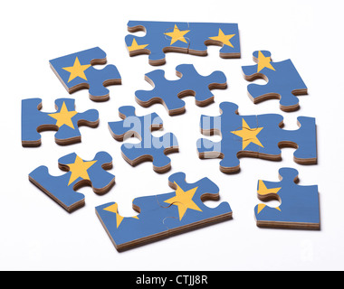 EU Europa Flagge auf Puzzleteile Stockfoto
