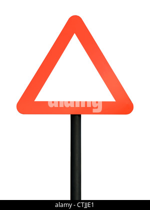 Rote leere dreieckigen Schild Stockfoto
