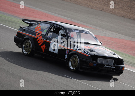 David Brodie Ford RS500 während die Fujifilm Tourenwagen Trophäe 1970-2000-Rennen in Silverstone Classic 2012 Stockfoto