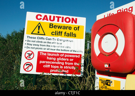 Ein Warnschild am Strand von Hunstanton, North Norfolk, England, U.K Stockfoto