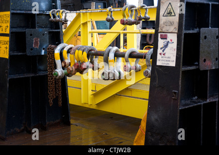 Shakles an Bord, Rotterdam Stockfoto