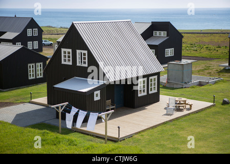 Pensionen in Hellnar, Snaefellsnes Halbinsel, Island Stockfoto