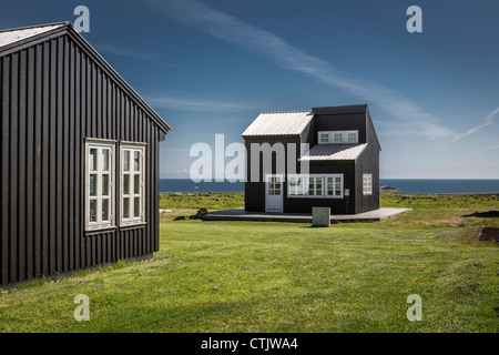 Pensionen in Hellnar, Snaefellsnes Halbinsel, Island Stockfoto