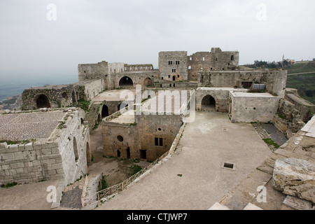 CRAC des Chevaliers, Kreuzfahrerburg in Syrien Stockfoto