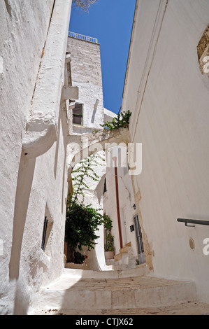 Ostuni Gasse in der Altstadt (die weiße Stadt), Apulien, Italien Stockfoto