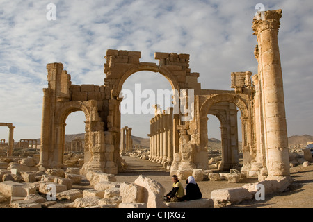 Antike römische Stätte Palmyra in Syrien in der Nähe von Damaskus Stockfoto