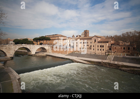 Roma,Lazio,Italy.Isola Tibertina. Stockfoto