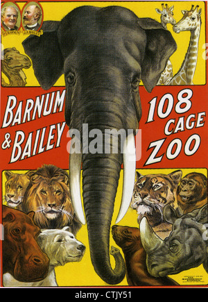 BARNUM und BAILEY Zirkus Plakat um 1900 Stockfoto