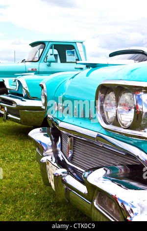 Cressing Tempel, Witham, Essex, Juli 2012. Eine Oldtimer-Show läuft jeden Sommer am historischen Ort in Essex Stockfoto