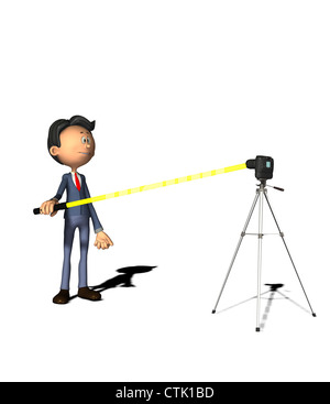 Cartoon Figur Fotograf malen mit Licht Stockfoto