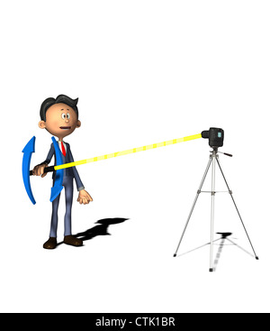 Cartoon Figur Fotograf malen mit Licht Stockfoto