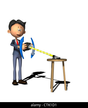 Cartoon Figur Fotograf malen mit Licht Stockfoto