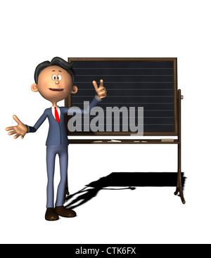 Cartoon-Figur-Lehrer mit board Stockfoto