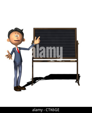 Cartoon-Figur-Lehrer mit board Stockfoto